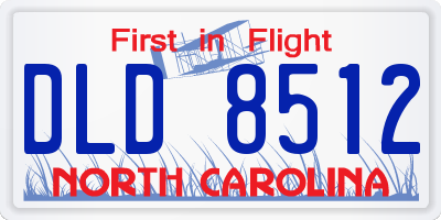 NC license plate DLD8512