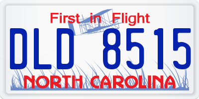 NC license plate DLD8515