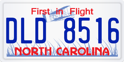 NC license plate DLD8516