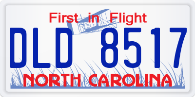 NC license plate DLD8517