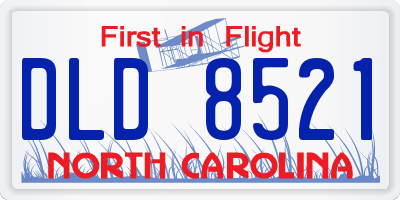 NC license plate DLD8521