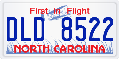 NC license plate DLD8522