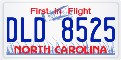 NC license plate DLD8525