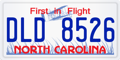 NC license plate DLD8526