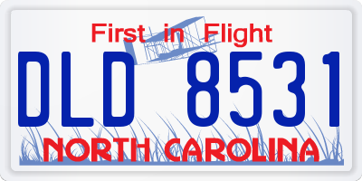 NC license plate DLD8531