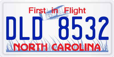 NC license plate DLD8532