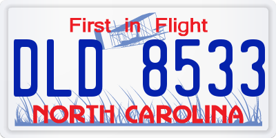 NC license plate DLD8533