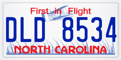 NC license plate DLD8534