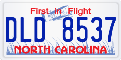 NC license plate DLD8537