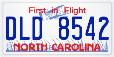 NC license plate DLD8542