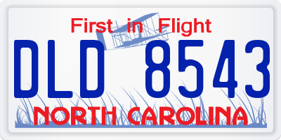 NC license plate DLD8543