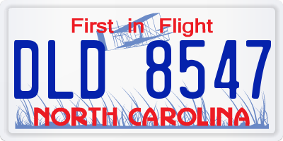 NC license plate DLD8547