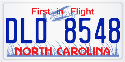 NC license plate DLD8548