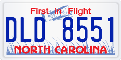 NC license plate DLD8551