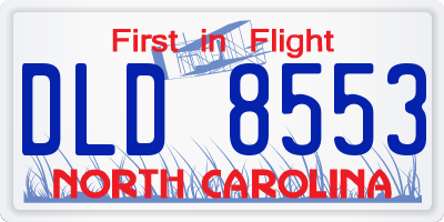 NC license plate DLD8553
