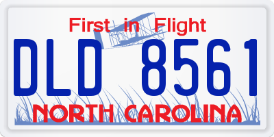 NC license plate DLD8561