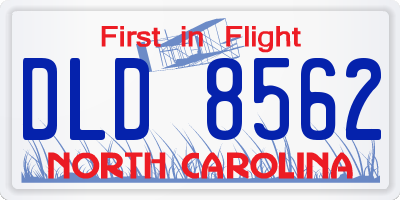 NC license plate DLD8562