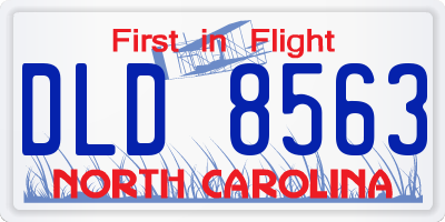 NC license plate DLD8563
