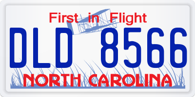 NC license plate DLD8566