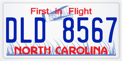 NC license plate DLD8567