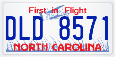 NC license plate DLD8571