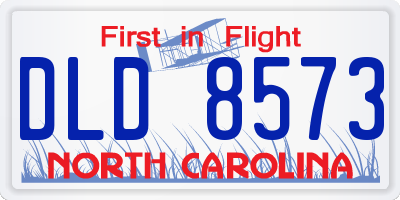 NC license plate DLD8573
