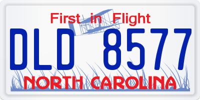 NC license plate DLD8577