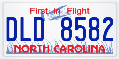 NC license plate DLD8582