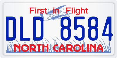 NC license plate DLD8584