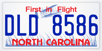 NC license plate DLD8586