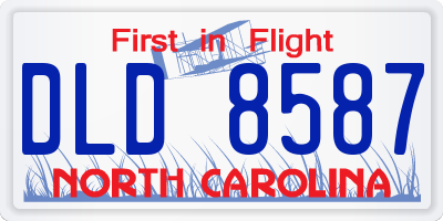 NC license plate DLD8587