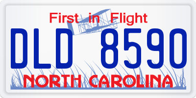 NC license plate DLD8590