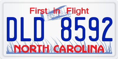 NC license plate DLD8592