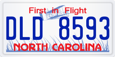 NC license plate DLD8593