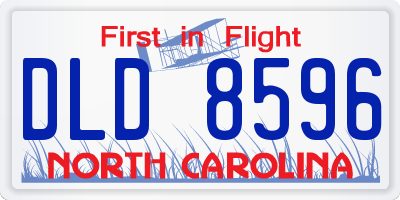 NC license plate DLD8596