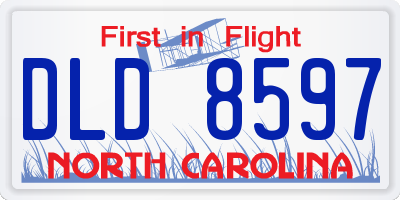 NC license plate DLD8597