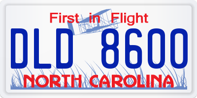 NC license plate DLD8600