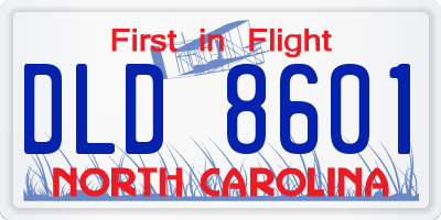 NC license plate DLD8601