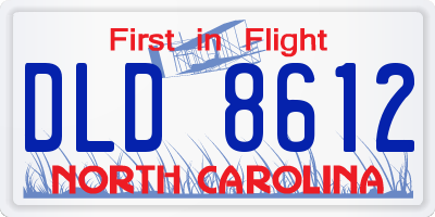 NC license plate DLD8612