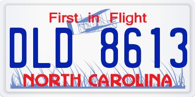 NC license plate DLD8613