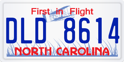 NC license plate DLD8614