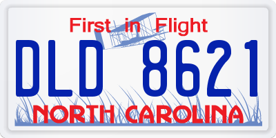 NC license plate DLD8621