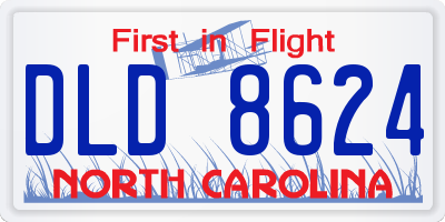NC license plate DLD8624