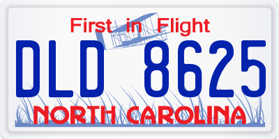 NC license plate DLD8625