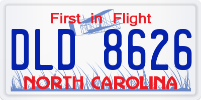 NC license plate DLD8626