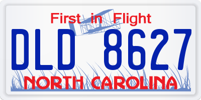 NC license plate DLD8627