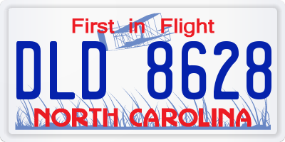 NC license plate DLD8628