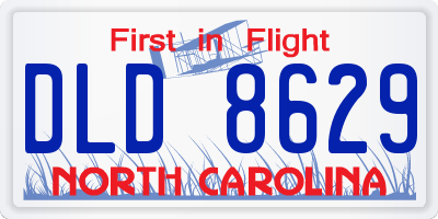 NC license plate DLD8629