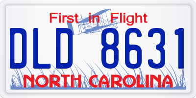 NC license plate DLD8631