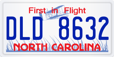 NC license plate DLD8632